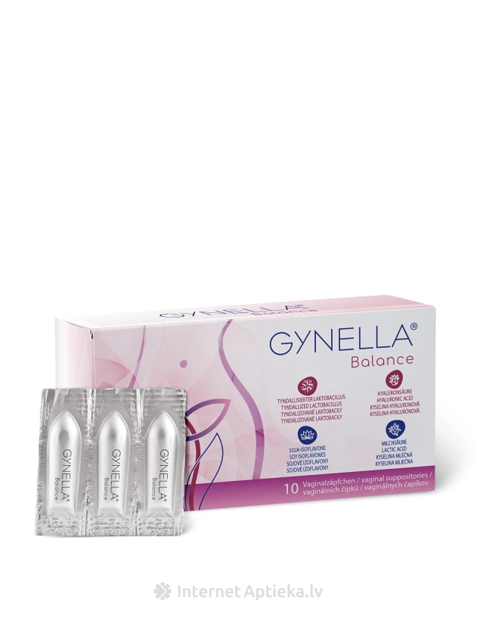 GYNELLA Balance вагинальные свечи, 10 шт. | internetaptieka.lv