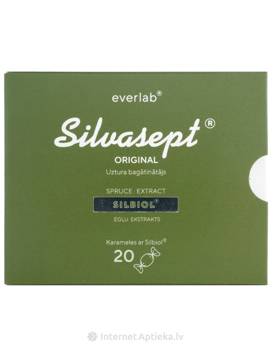 SILVASEPT original карамельки, 20 шт | internetaptieka.lv