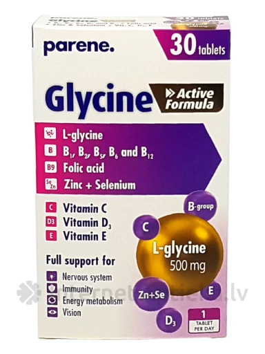 Glycine Active Formula parene, 30 tabletes | internetaptieka.lv