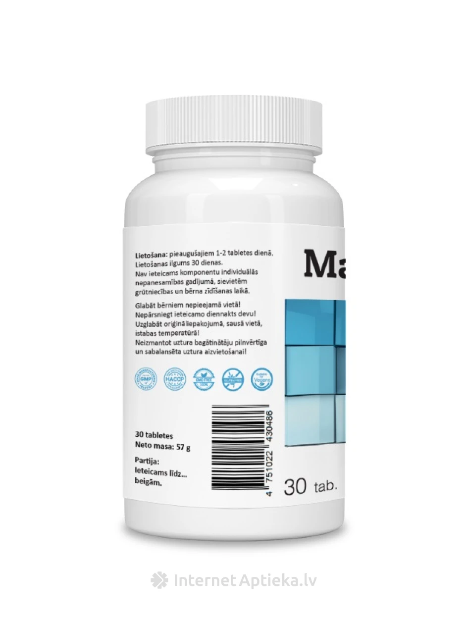 Magneesium + B6-vitamiin tabletti, 30 tk. | internetaptieka.lv