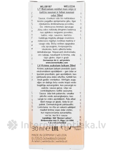 Weleda aizsargkrēms skarbos laika apstākļos, 30 ml | internetaptieka.lv
