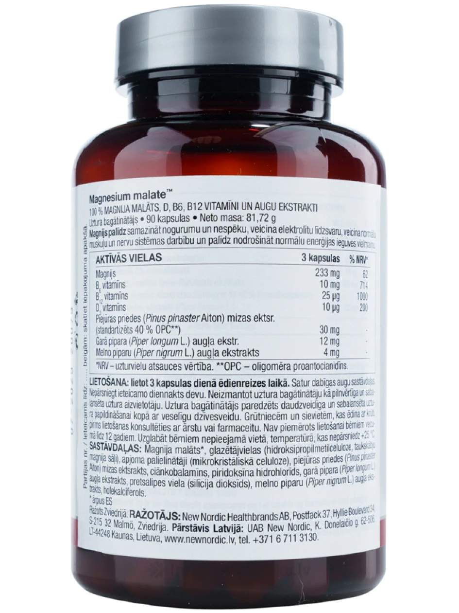 New Nordic Magnesium malate™ kapslid, 90 kapslit | internetaptieka.lv