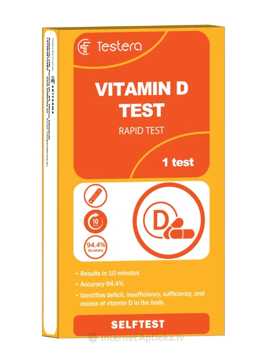 Testera D-vitamiini lekkekasseti kiirtest, 1 tk. | internetaptieka.lv