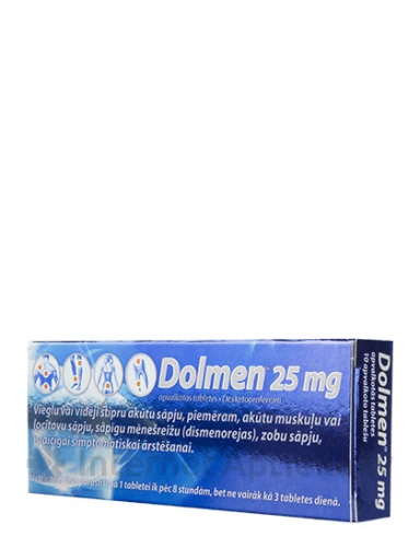 Dolmen tabletes, 25 mg, 10 gab. | internetaptieka.lv