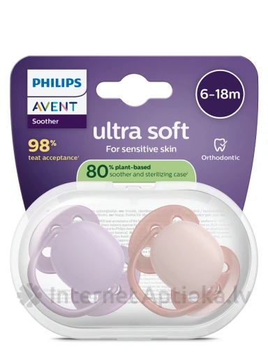 Philips Avent Ultra Soft 6-18 месяцев Соска-пустышка, 2 шт. | internetaptieka.lv