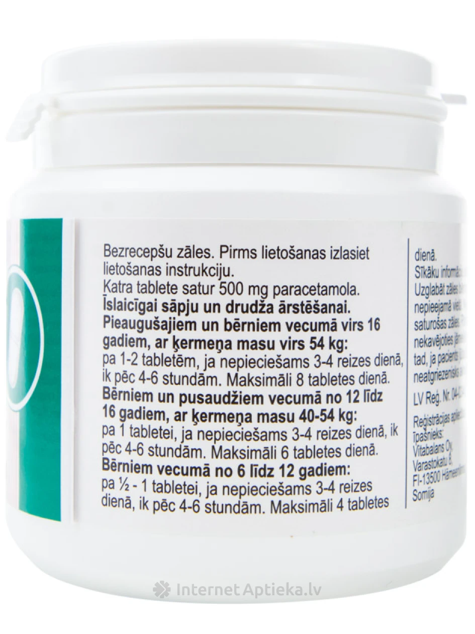 Paramax Rapid 500 mg, 100 таблеток | internetaptieka.lv