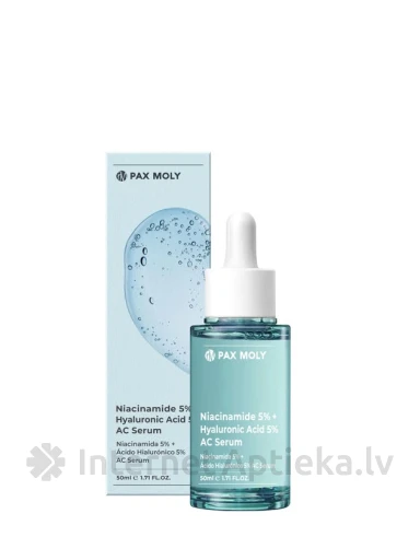 PAX MOLY AC Serum 5% Niacinamide+5% serums sejai, 50 ml | internetaptieka.lv