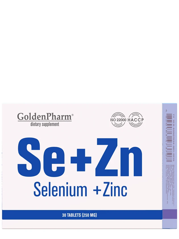 GOLDEN PHARM Selēns + Cinks tabletes, 30 gab.