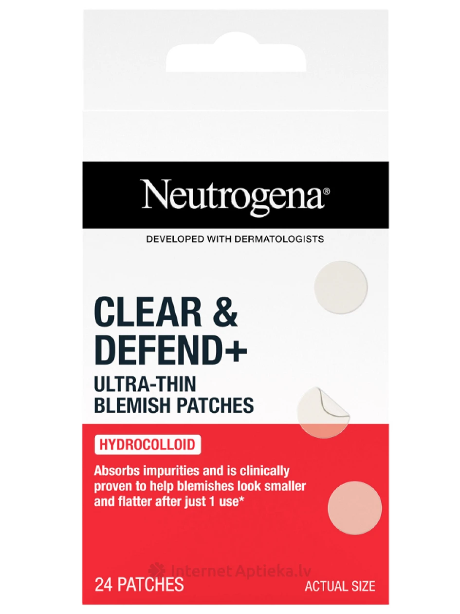 Neutrogena Clear&Defend+ ultra plāni plāksteri pūtītēm, 24 gb. | internetaptieka.lv