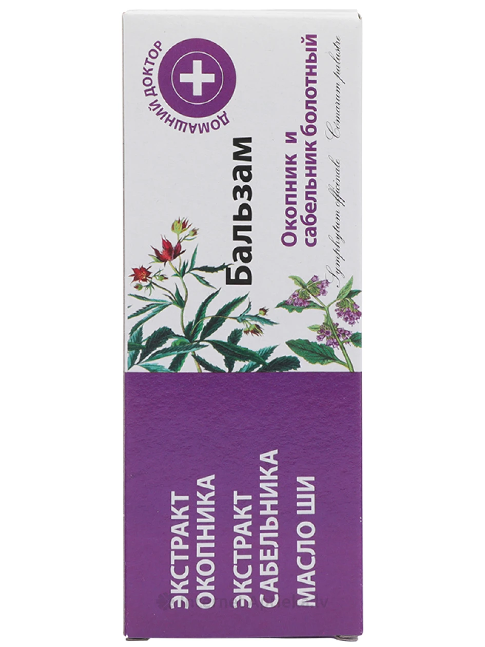 Домашний Доктор бальзам - окопник и болотный сабельник, 75 мл | internetaptieka.lv