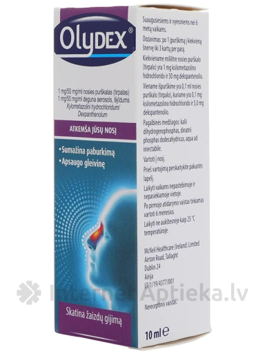 Olydex 1 mg / 50 mg / ml deguna aerosols, šķīdums, 10 ml | internetaptieka.lv