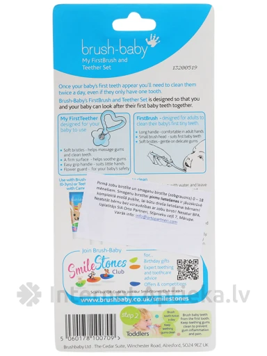 Brush-Baby pirmā zobu un smaganu birstīte, komplekts, 1 gb. | internetaptieka.lv