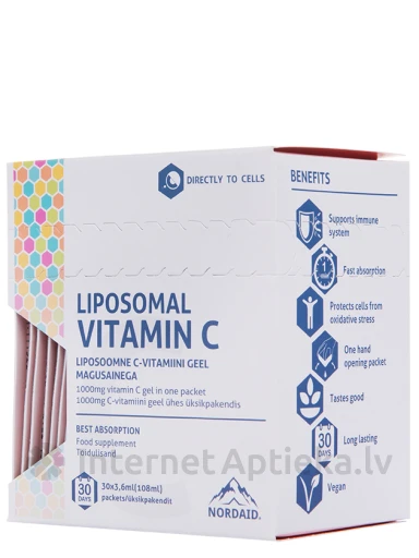 Liposomal Vitamin C 1000 mg, 30 пакетиков | internetaptieka.lv