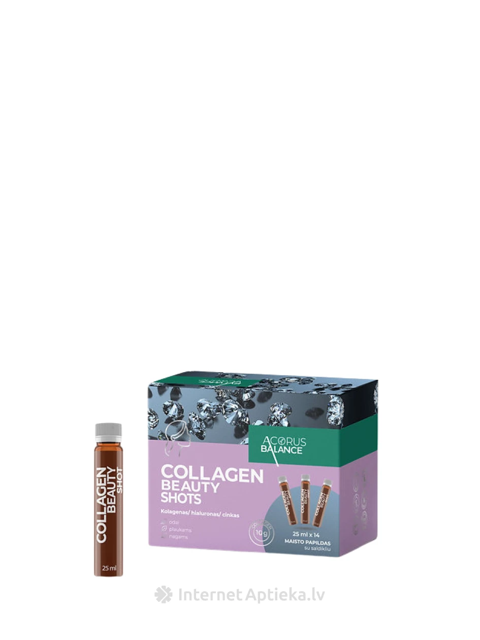 Acorus Balance Collagen Beauty Shot apelsinimaitselised ilušokid, 28*25 ml | internetaptieka.lv