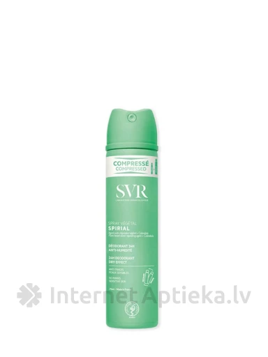SVR SPIRIAL SPRAY VEGETAL pihustatav deodorant ilma soola ja alumiiniumita, 75 ml | internetaptieka.lv
