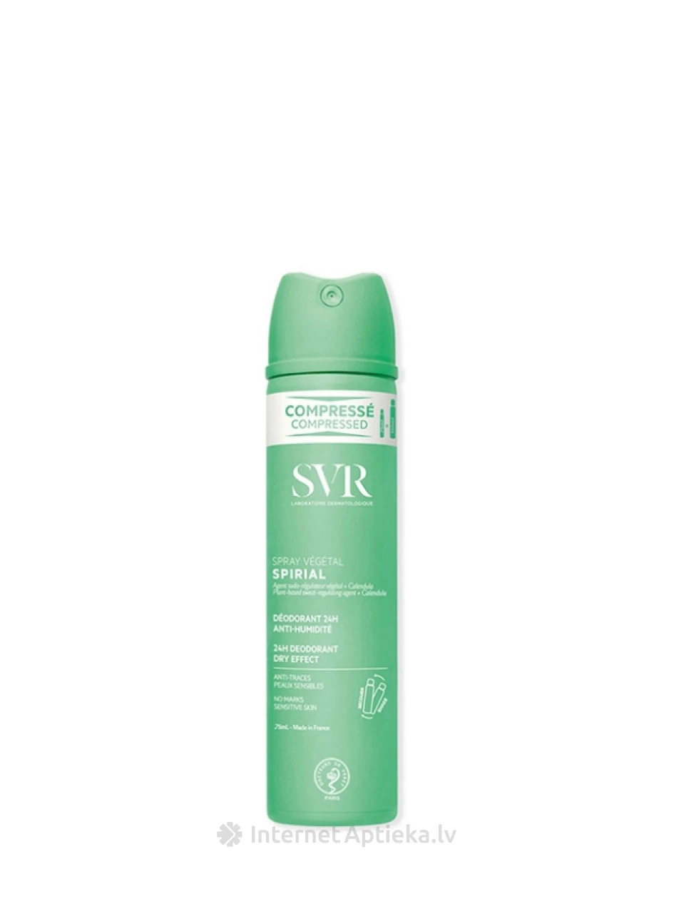 SVR SPIRIAL SPRAY VEGETAL pihustatav deodorant ilma soola ja alumiiniumita, 75 ml | internetaptieka.lv