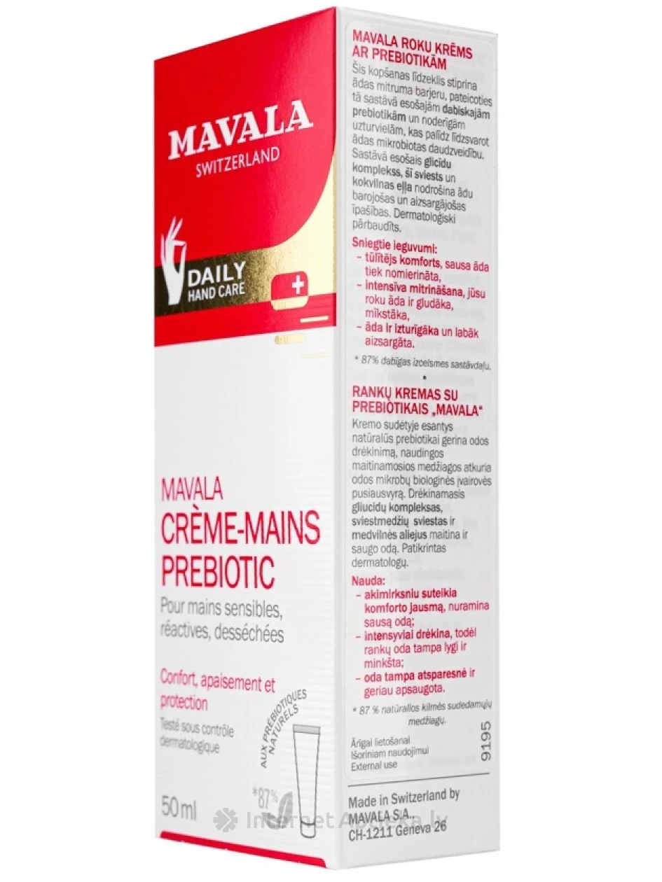 MAVALA PREBIOTIC sausai, jutīgai roku ādai, 50 ml | internetaptieka.lv