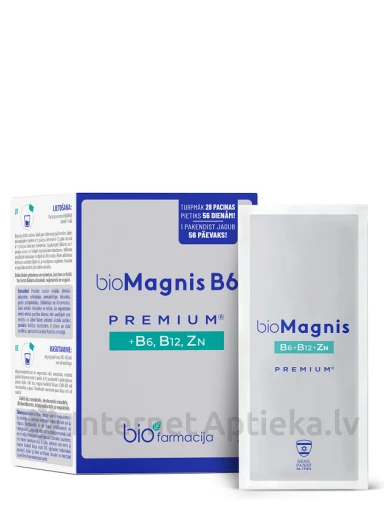 Biofarmacija Magnesium B6 Premium pulber, 20 pakki | internetaptieka.lv