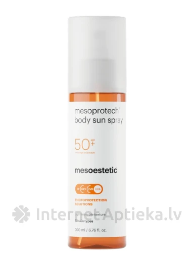 Mesoestetic mesoprotech SPF 50+ saules aizsarglīdzeklis ķermenim, 200 ml | internetaptieka.lv