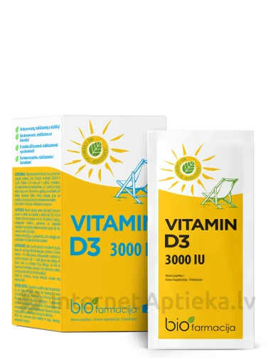 Biofarmācija Vitamīns D3, pulveris, 20 paciņas | internetaptieka.lv