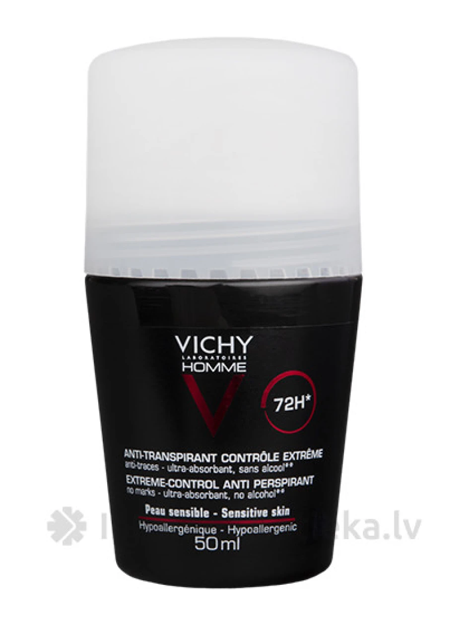 Vichy Homme dezodorants ar rullīti vīriešiem, pret spēcīgu svīšanu, 50 ml | internetaptieka.lv