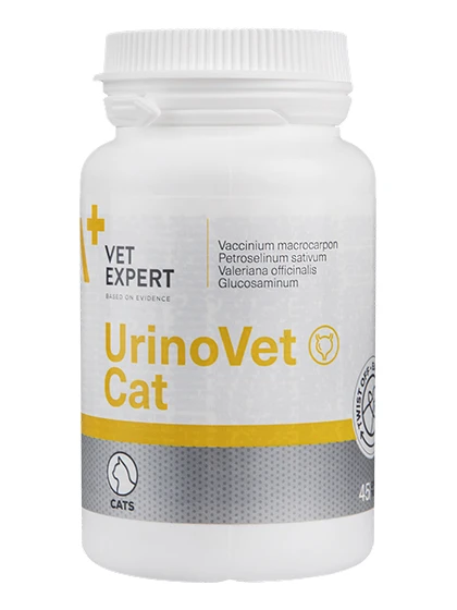 Latvia product data sample: VetExpert Urinovet Cat 770 mg kaķiem, 45 kapsulas