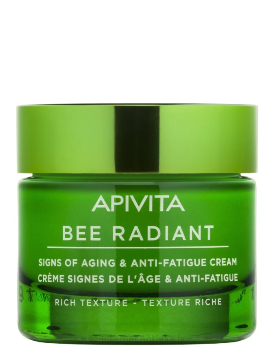 APIVITA BEE RADIANT vananahkadevastane kreem vananemise tunnuste ja väsimuse vähendamiseks rikkaliku tekstuuriga, 50 ml | internetaptieka.lv