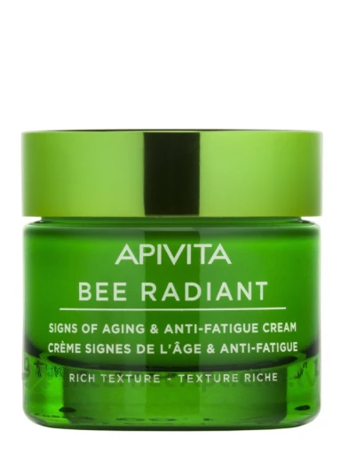 APIVITA BEE RADIANT vananahkadevastane kreem vananemise tunnuste ja väsimuse vähendamiseks rikkaliku tekstuuriga, 50 ml | internetaptieka.lv