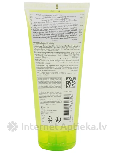 Bioderma Sébium aktiivhappega näopesugeel, 200 ml | internetaptieka.lv