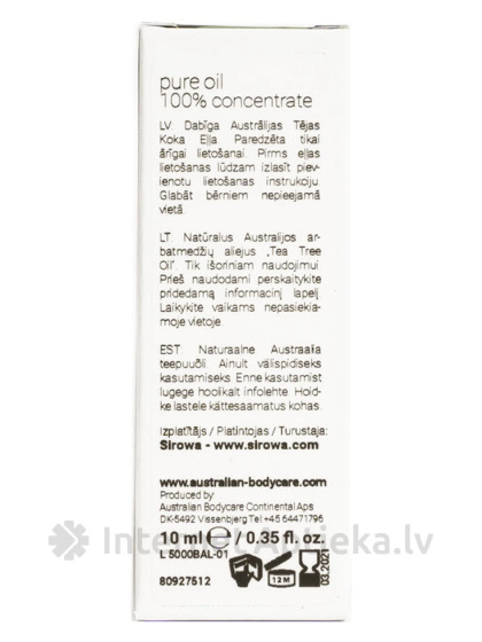 Australian Bodycare Tējas koka eļļa, 10 ml | internetaptieka.lv
