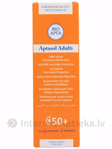 Bioapta Aptasol Adulti 50+ молочко для защиты от солнца, 125 мл | internetaptieka.lv
