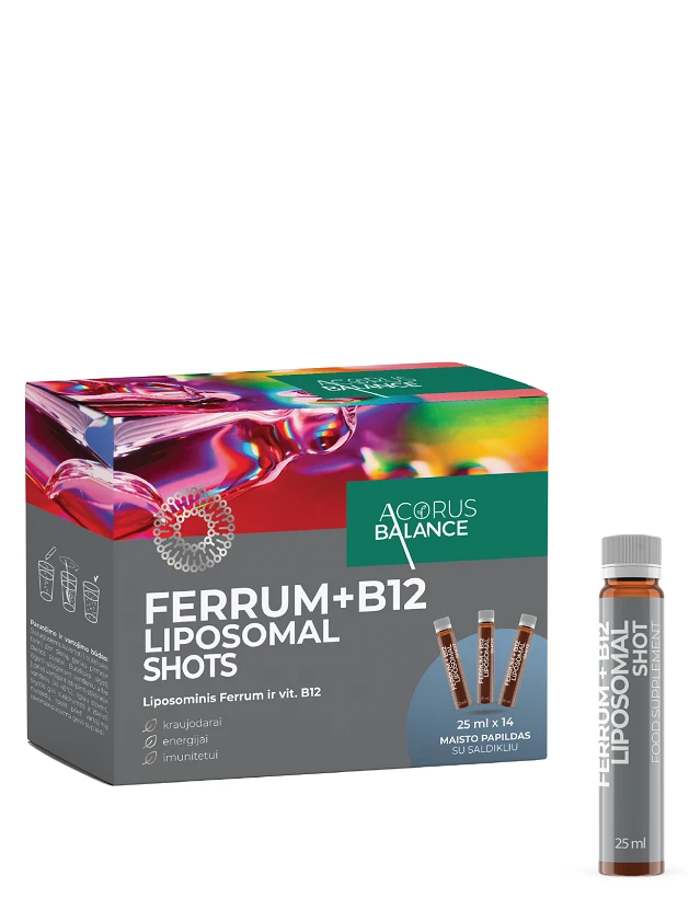 ACORUS BALANCE FERRUM + B12 LIPOSOMAL pudelītes, 14*25 ml