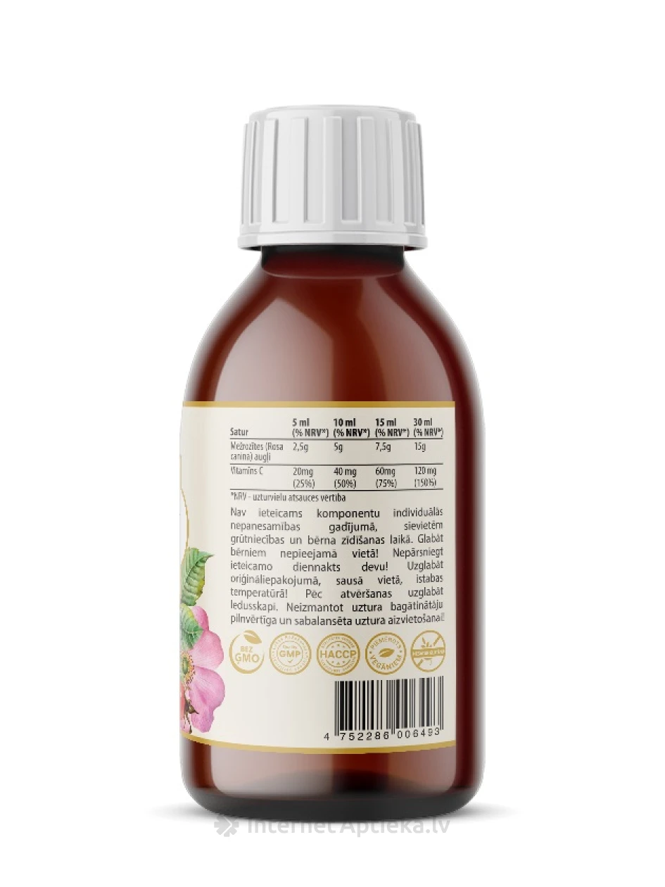 Roosivoolikusiirup suukaudne lahus, 165 ml | internetaptieka.lv