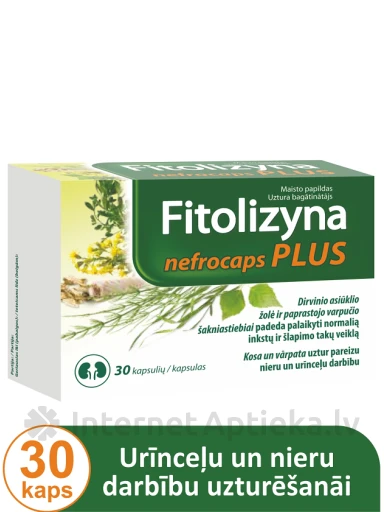 Fitolizyna Nefrocaps Plus, 30 kapslit | internetaptieka.lv