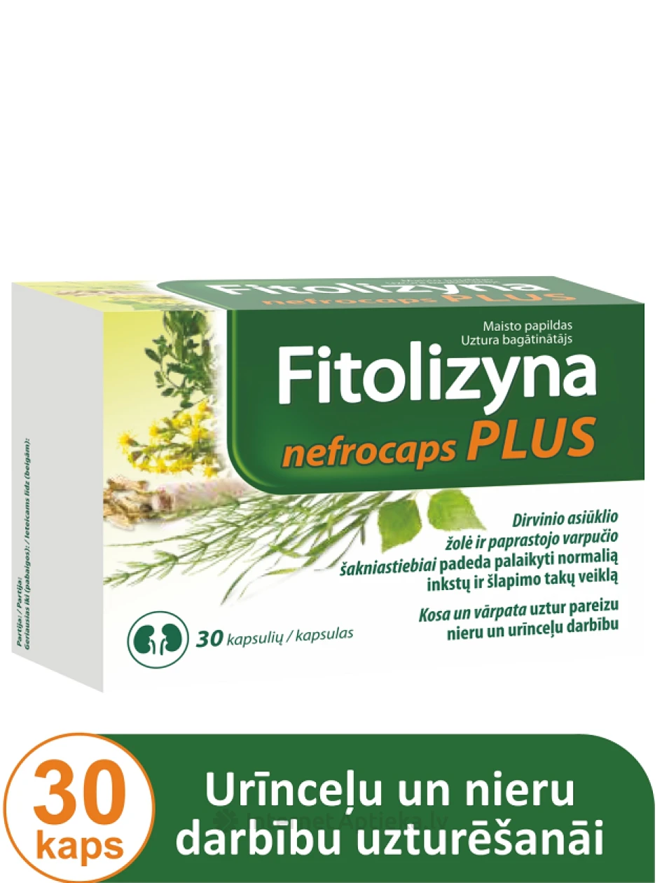 Fitolizyna Nefrocaps Plus, 30 kapslit | internetaptieka.lv
