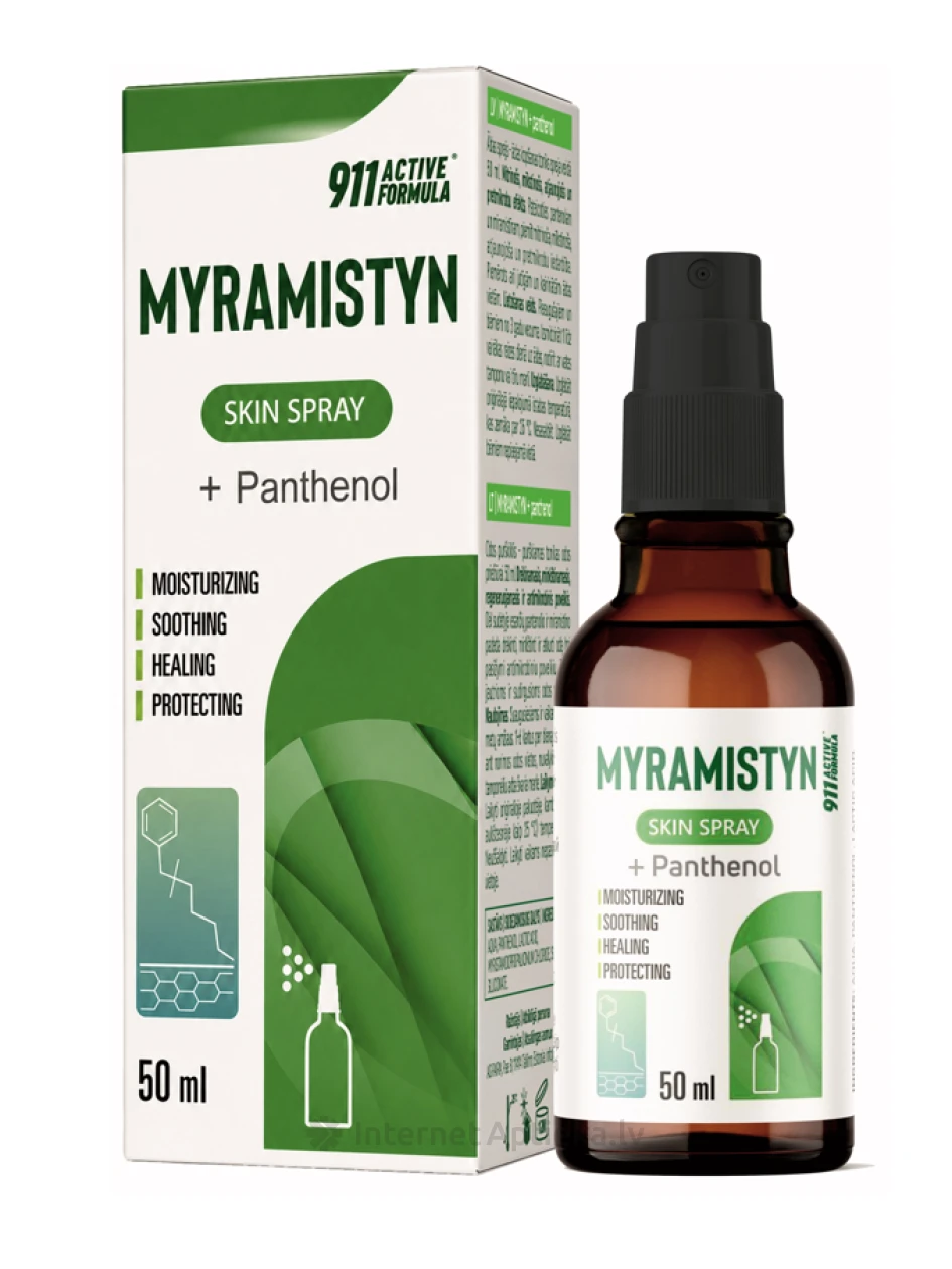 911 Active Formula MYRAMISTIN + Panthenol спрей для кожи, 50 мл | internetaptieka.lv