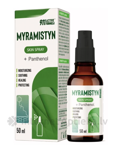 911 Active Formula MYRAMISTIN + Panthenol спрей для кожи, 50 мл | internetaptieka.lv