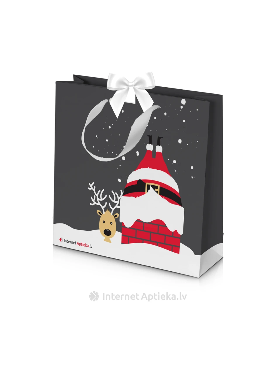 InternetAptieka.lv Ziemassvētku maisiņš pelēks (26 x 18 cm) | internetaptieka.lv