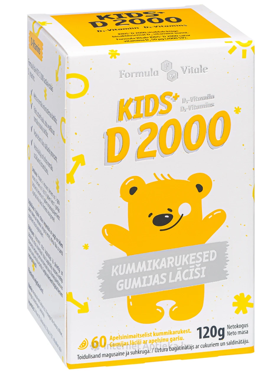 Медвежата Formula Vitale Kids+D, 60 шт. | internetaptieka.lv