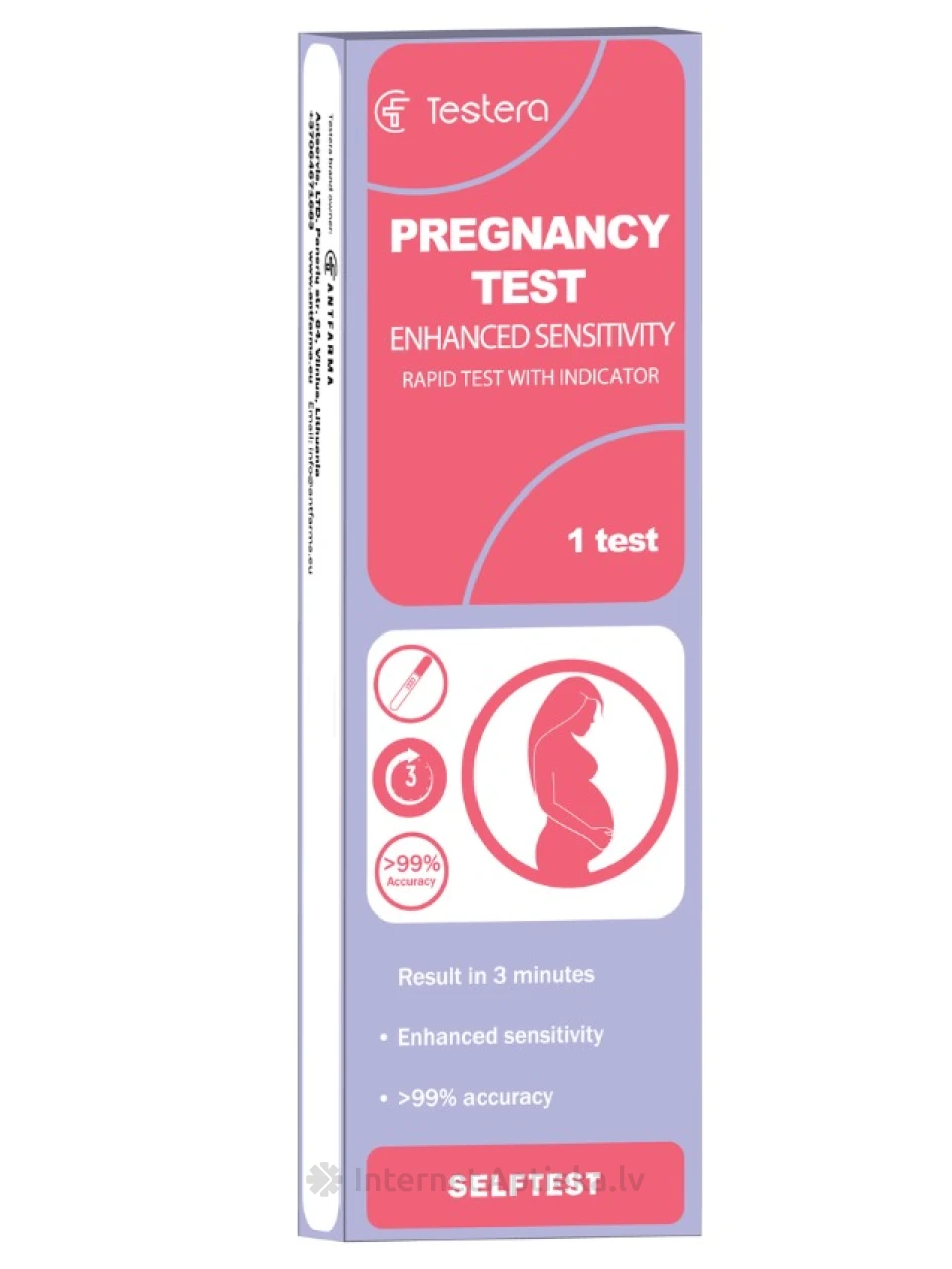 Testera Тест для определения беременности HCG Midsream, 1 шт. | internetaptieka.lv