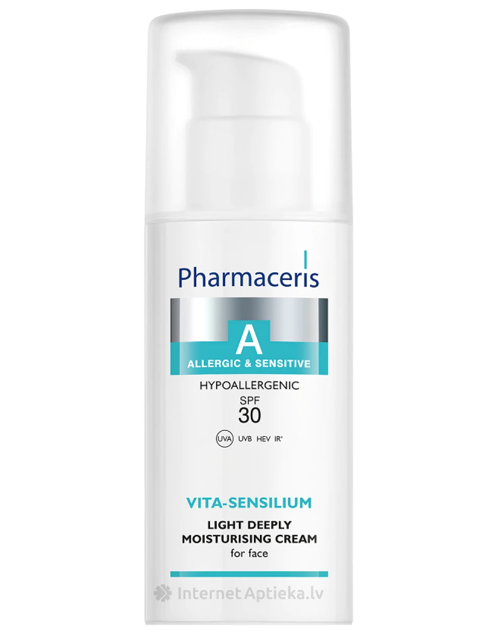 PHARMACERIS A VITA-SENSILIUM SPF30 легкий, глубоко увлажняющий крем для лица, 50 мл | internetaptieka.lv