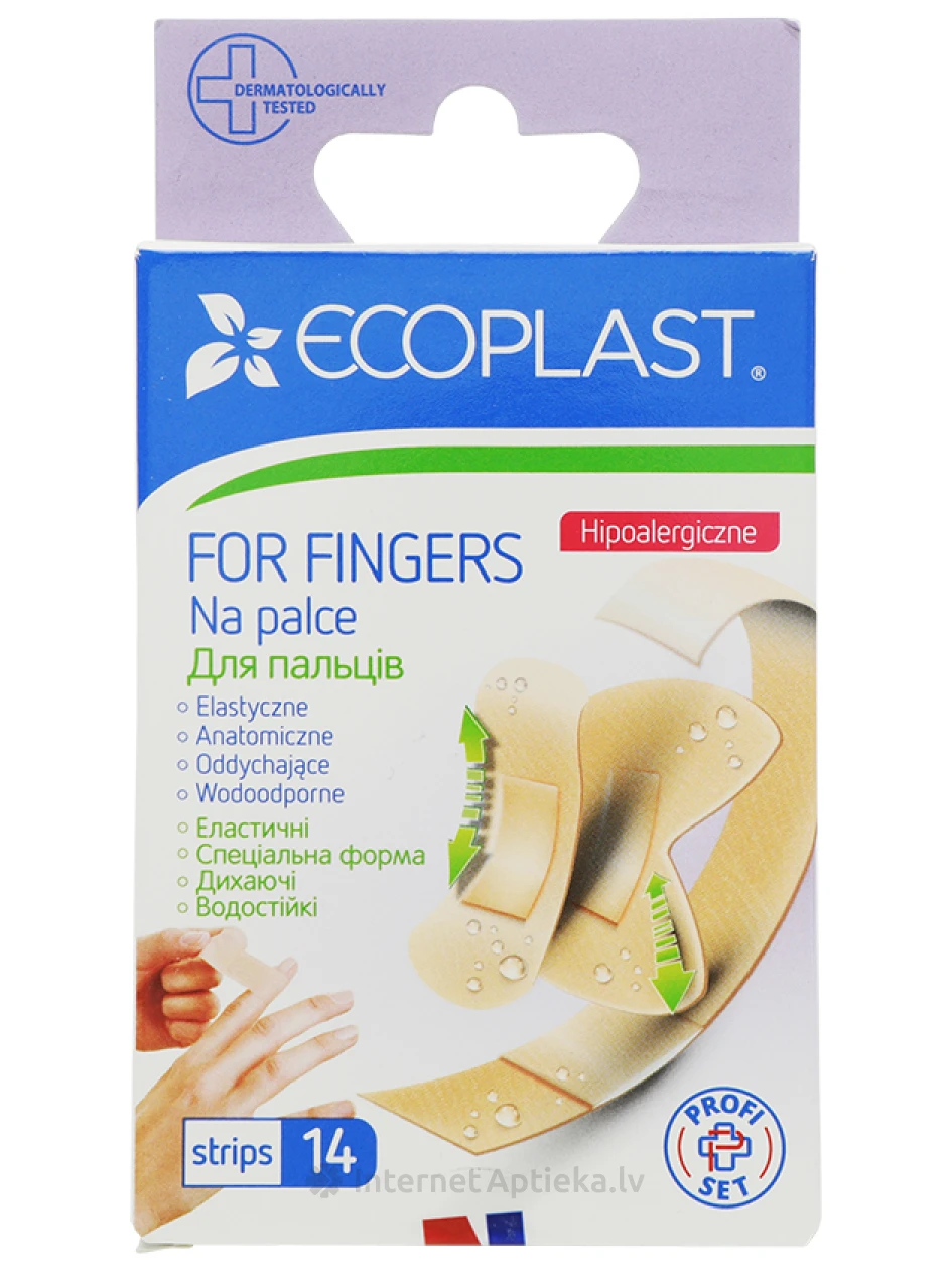 Комплект пластырей ECOPLAST для пальцев, 14 шт. | internetaptieka.lv