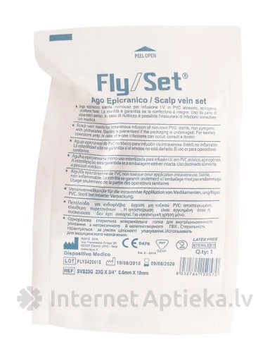Katetrs tauriņveida Fly/Set 23G 0.6 x 19 mm, 1 gb. | internetaptieka.lv