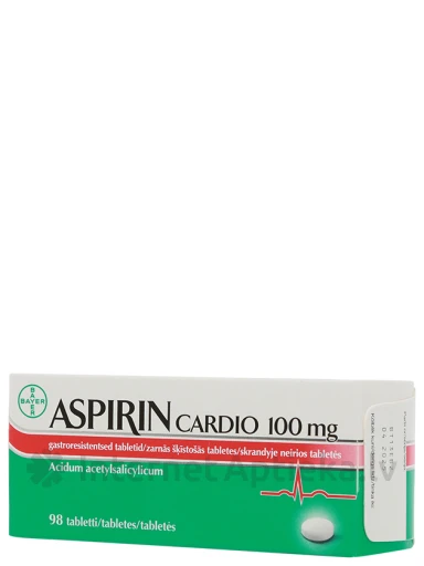 Aspirin Cardio 100 мг (аспирин), 98 таблеток | internetaptieka.lv
