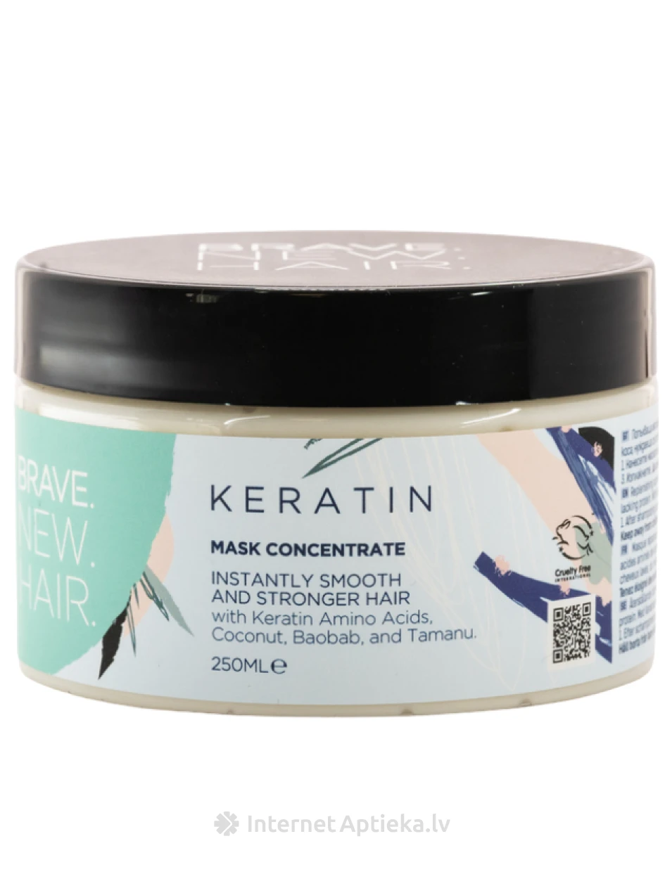 Brave.New.Hair. Keratin maska matu nogludināšanai, 250 ml | internetaptieka.lv