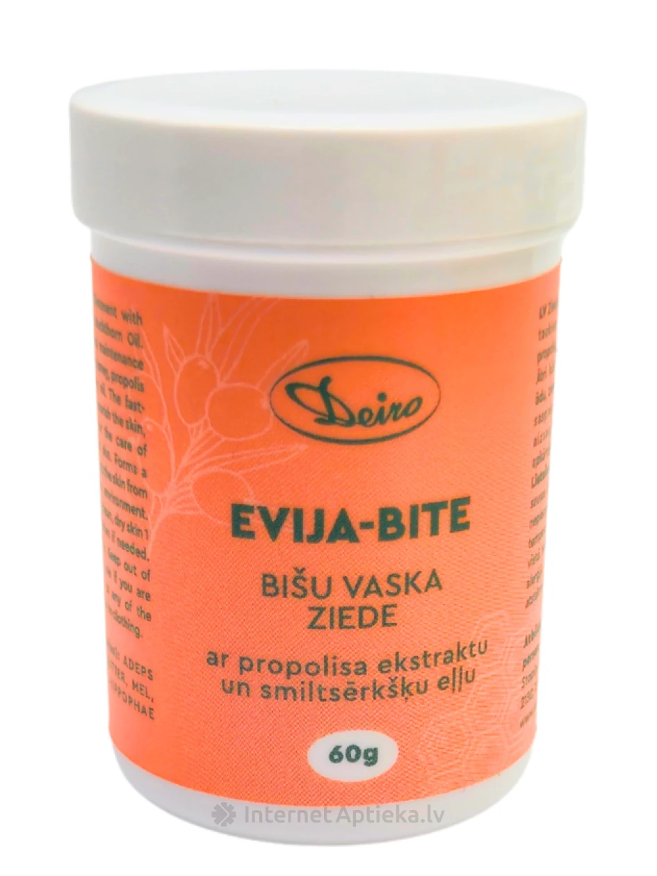 Deiro EVIJA-BITE Mesilasvaha salv taruvaiku ekstrakti ja astelpajuõliga, 60 g | internetaptieka.lv