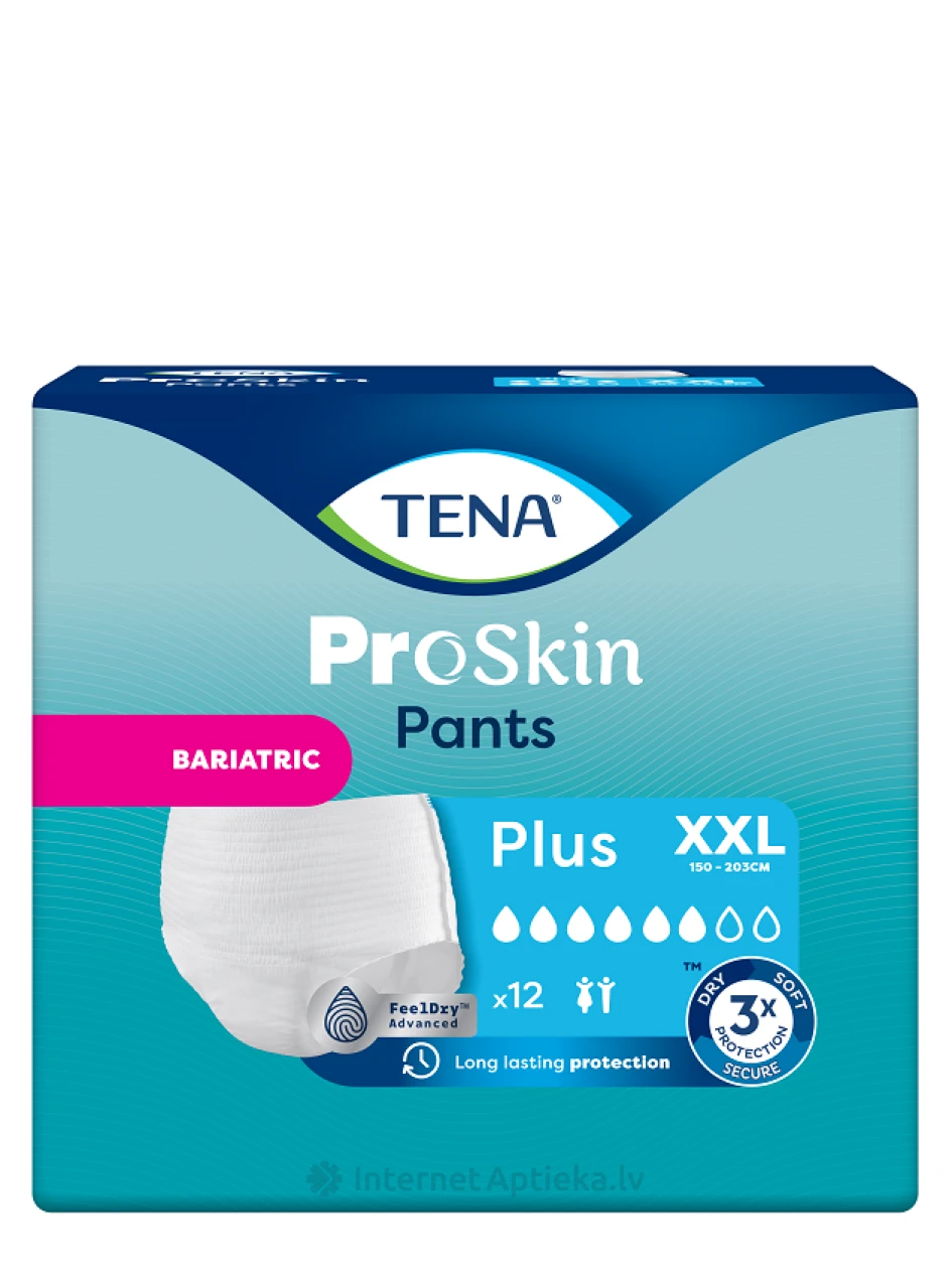 TENA Pants Plus Bariatric XXL aluspüksid, 12 tk. | internetaptieka.lv