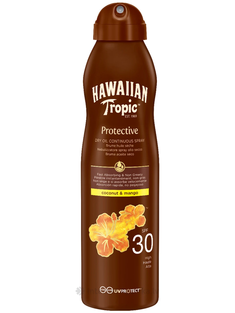 Hawaiin Tropic Sauļošanās eļļa glowing protection SPF30, 180 ml | internetaptieka.lv