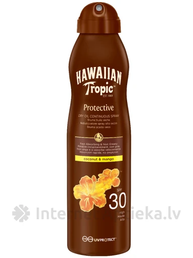Hawaiin Tropic Солнцезащитное масло glowing protection SPF30, 180 мл | internetaptieka.lv