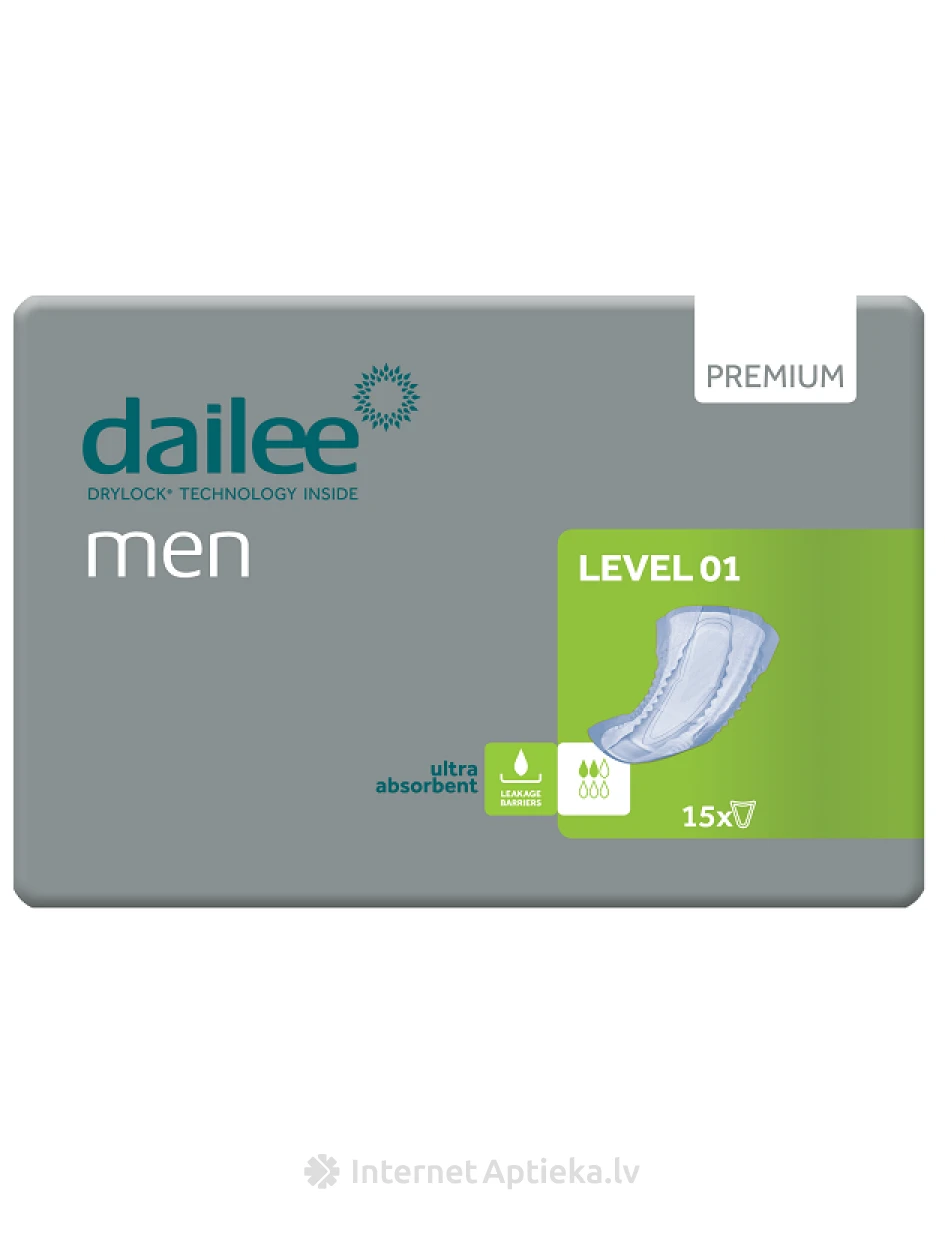 Dailee Men Premium Level 1 ieliktņi, 15 gb. | internetaptieka.lv
